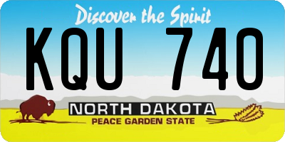 ND license plate KQU740