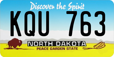 ND license plate KQU763