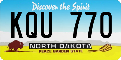 ND license plate KQU770
