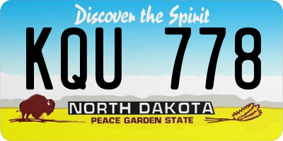 ND license plate KQU778