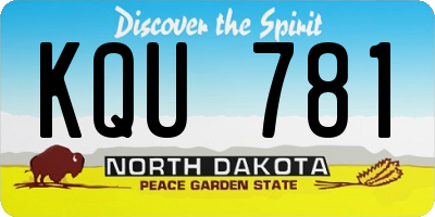 ND license plate KQU781