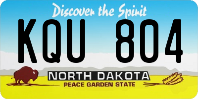 ND license plate KQU804