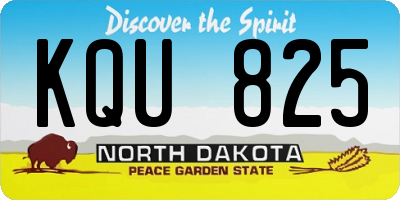 ND license plate KQU825