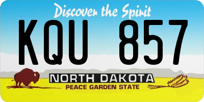 ND license plate KQU857