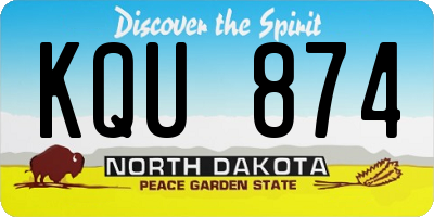 ND license plate KQU874