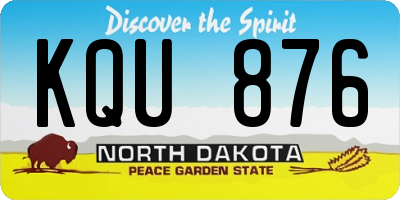 ND license plate KQU876