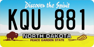 ND license plate KQU881