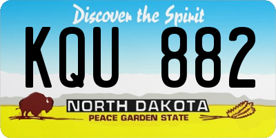 ND license plate KQU882