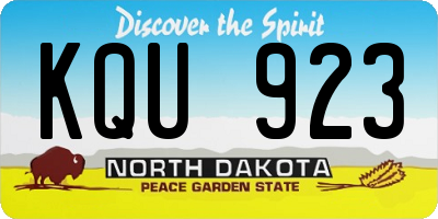 ND license plate KQU923