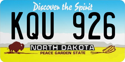 ND license plate KQU926