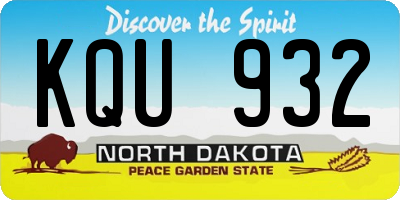 ND license plate KQU932