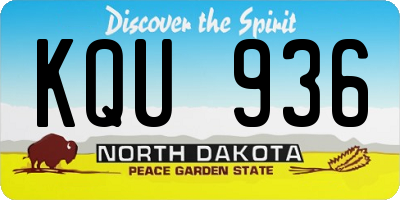 ND license plate KQU936