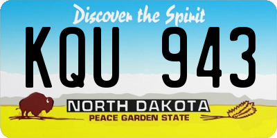 ND license plate KQU943