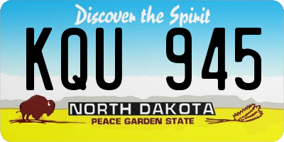 ND license plate KQU945