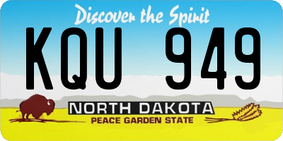 ND license plate KQU949