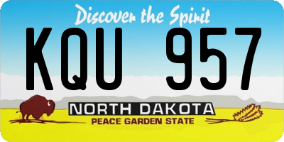 ND license plate KQU957