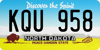 ND license plate KQU958