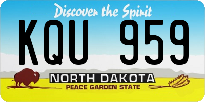 ND license plate KQU959