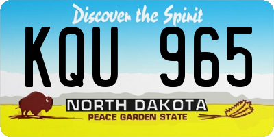 ND license plate KQU965