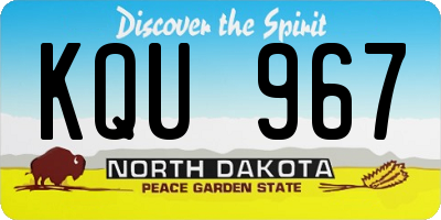 ND license plate KQU967