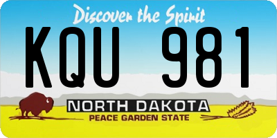 ND license plate KQU981