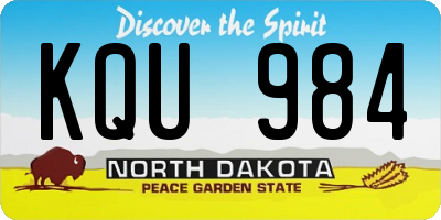 ND license plate KQU984