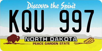 ND license plate KQU997