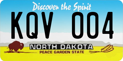 ND license plate KQV004