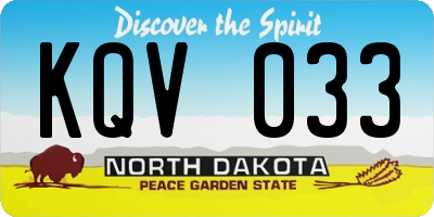 ND license plate KQV033
