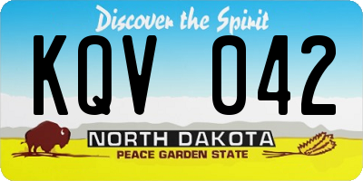 ND license plate KQV042
