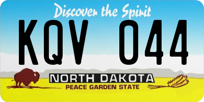 ND license plate KQV044