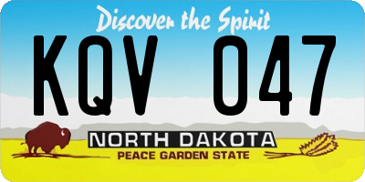 ND license plate KQV047