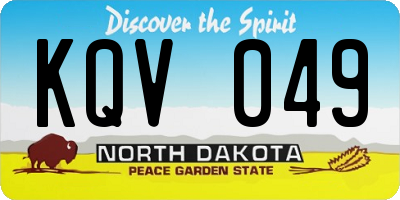 ND license plate KQV049