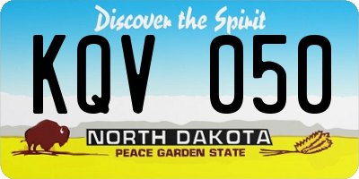 ND license plate KQV050