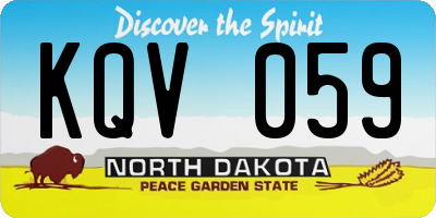 ND license plate KQV059