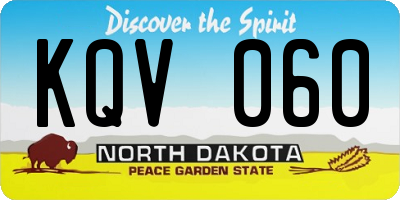ND license plate KQV060
