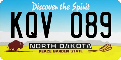 ND license plate KQV089