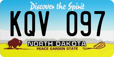 ND license plate KQV097