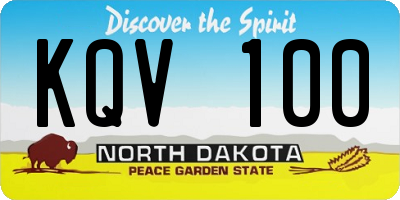 ND license plate KQV100