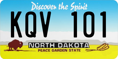 ND license plate KQV101