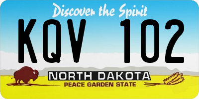 ND license plate KQV102