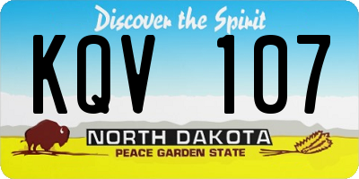 ND license plate KQV107