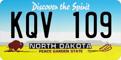 ND license plate KQV109