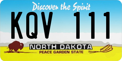ND license plate KQV111