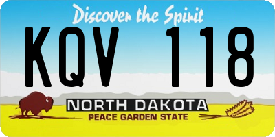 ND license plate KQV118