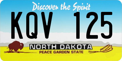 ND license plate KQV125
