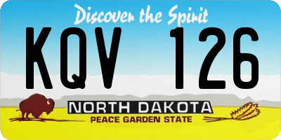 ND license plate KQV126