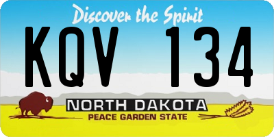 ND license plate KQV134