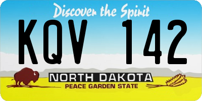 ND license plate KQV142