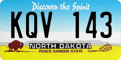 ND license plate KQV143